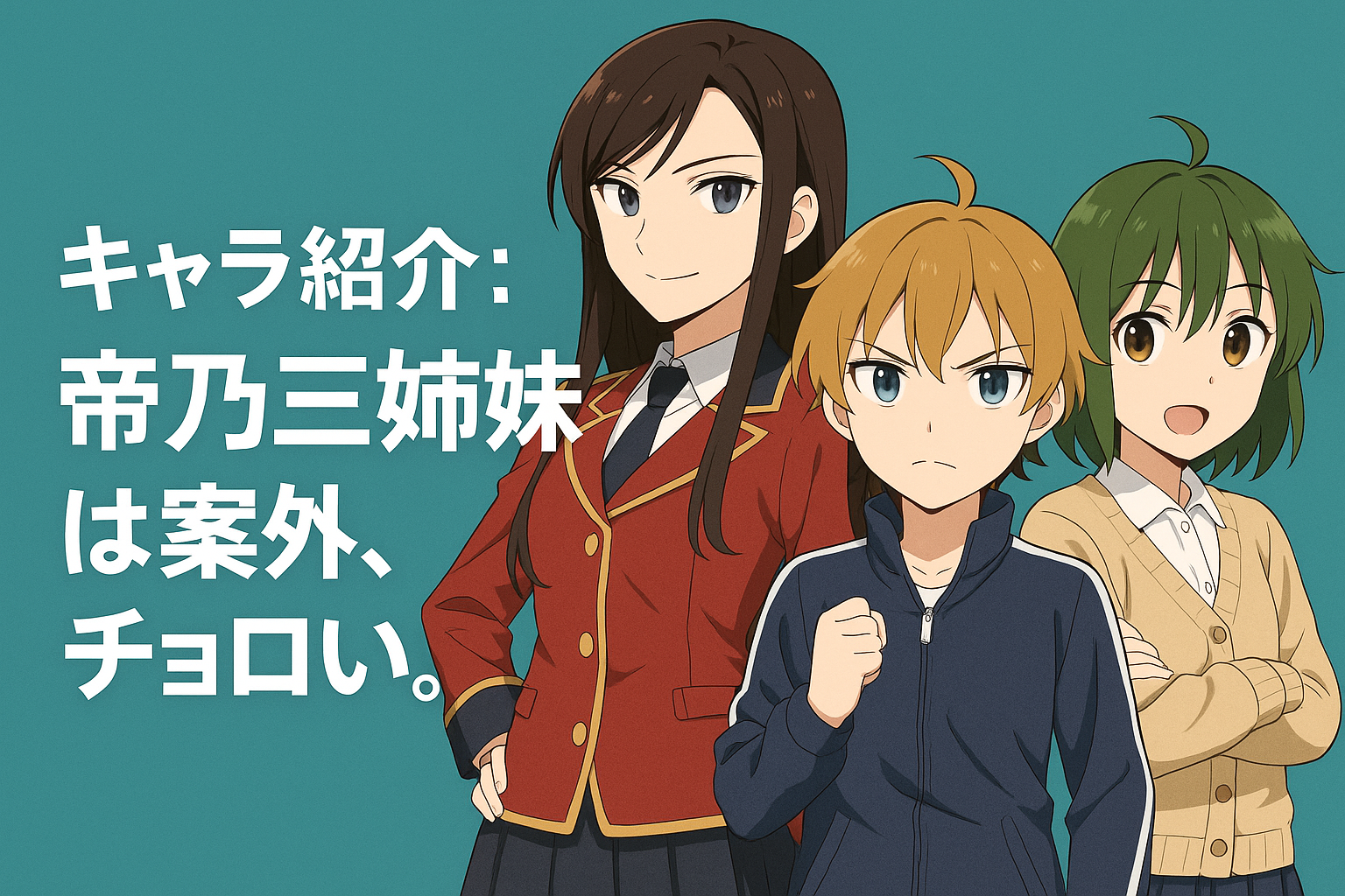 【キャラ紹介】『帝乃三姉妹は案外、チョロい。』一輝・二琥・三和の魅力と関係性まとめ